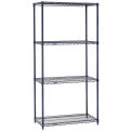 Nexelon Wire Shelving, Blue Epoxy, 30"W X 14"D X 86"H
