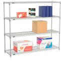 Nexelate Wire Shelving Starter Unit, Silver Epoxy, 60&quot;W X 21&quot;D X 54&quot;H