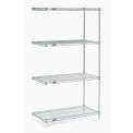 Nexelate Wire Shelving Add-On, Silver Epoxy, 42&quot;W X 24&quot;D X 86&quot;H