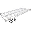 Nexelate Wire Shelving Starter Unit, Silver Epoxy, 36"W X 21"D X 54"H