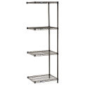 Nexel Wire Shelving Add-On, Black Epoxy, 24&quot;W X 18&quot;D X 63&quot;H