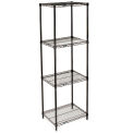 Nexel Wire Shelving, Black Epoxy, 24&quot;W X 18&quot;D X 63&quot;H