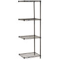 Nexel Wire Shelving Add-On, Black Epoxy, 24"W X 24"D X 63"H