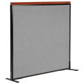 48-1/4"W x 43-1/2"H Deluxe Freestanding Office Partition Panel, Gray