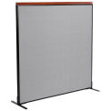 60-1/4"W x 61-1/2"H Deluxe Freestanding Office Partition Panel, Gray