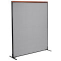 60-1/4&quot;W x 73-1/2&quot;H Deluxe Freestanding Office Partition Panel, Gray