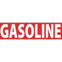 Flammable/Combustible Sign - &quot;Gasoline&quot;, 2&quot; X 5&quot;, White/Red