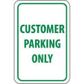 NMC Traffic Sign, Customer Parking Only, 18&quot; X 12&quot;, White/Green, TM51G