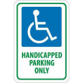 NMC Traffic Sign, Handicapped Parking Only, 18" X 12", White/Blue/Green, TM145J