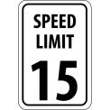 NMC Traffic Sign, 15 MPH Speed Limit Sign, 24&quot; X 18&quot;, White/Black, TM19J