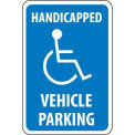 NMC Traffic Sign, Handicapped Vehicle Parking, 18&quot; X 12&quot;, White/Blue, TM10G