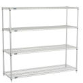 Nexelate Wire Shelving Starter Unit, Silver Epoxy, 36&quot;W x 18&quot;D x 54&quot;H