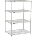 Nexelate Wire Shelving Starter Unit, Silver Epoxy, 36&quot;W x 24&quot;D x 54&quot;H