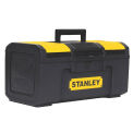 Stanley STST16410 Basic Tool Box, 16&quot;, Plastic, Black/Yellow