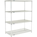 Nexel Quick Adjust Wire Shelving, Poly-Z-Brite, 48 x 24 x 74