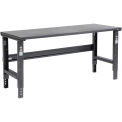 Adjustable Height Workbench C-Channel Leg, 72&quot;W x 30&quot;D, 1-3/4&quot; Steel Square Edge, Black