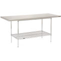 72&quot;W x 30&quot;D 16 Gauge 304 Stainless Steel Work Table with Wire Undershelf