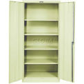 Hallowell 400 Series Solid Door Storage Cabinet, 48x24x72, Parchment, Unassembled