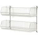 Nexel Wall Mount Basket Kit, 2 Basket, Chrome, 48&quot;W x 14&quot;D x 9&quot;H