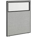 48-1/4"W x 60"H Office Partition Panel with Partial Window, Gray