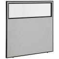 60-1/4&quot;W x 60&quot;H Office Partition Panel with Partial Window, Gray