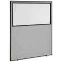 60-1/4&quot;W x 72&quot;H Office Partition Panel with Partial Window, Gray