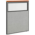48-1/4"W x 61-1/2"H Deluxe Office Partition Panel with Partial Window, Gray
