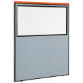 60-1/4"W x 73-1/2"H Deluxe Office Partition Panel with Partial Window, Blue