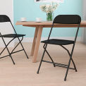 Plastic Folding Chair, 800 lbs. Capacity, Black