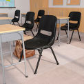 Ergonomic Shell Stack Chair, Black, Plastic - Pkg Qty 4