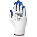 Ansell HyFlex&#174; 15-Gauge Nylon Gloves, Blue Nitrile Palm Coat, Knitwrist, SZ 10, 1 Pair - Pkg Qty 12