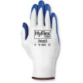 Ansell HyFlex® 15-Gauge Nylon Gloves, Blue Nitrile Palm Coat, Knitwrist, SZ 8, 1 Pair - Pkg Qty 12