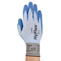 HyFlex&#174; 18-Gauge Seamless Knit Gloves, Blue PU Palm Coat, Medium, 1 Pair - Pkg Qty 12