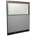 60-1/4&quot;W x 65-1/2&quot;H Deluxe Electric Office Partition Panel with Partial Window, Gray