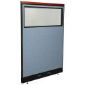 48-1/4&quot;W x 65-1/2&quot;H Deluxe Electric Office Partition Panel with Partial Window, Blue