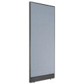 24-1/4"W x 64"H Non-Electric Office Partition Panel with Raceway, Blue