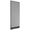 24-1/4"W x 64"H Non-Electric Office Partition Panel with Raceway, Gray