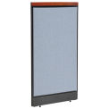 24-1/4"W x 47-1/2"H Deluxe Non-Electric Office Partition Panel with Raceway, Blue