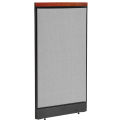 24-1/4&quot;W x 47-1/2&quot;H Deluxe Non-Electric Office Partition Panel with Raceway, Gray