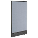 24-1/4&quot;W x 46&quot;H Office Partition Panel with Pass-Thru Cable, Blue