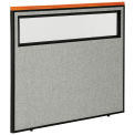 48-1/4&quot;W x 43-1/2&quot;H Deluxe Office Partition Panel with Partial Window, Gray