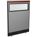 36-1/4"W x 47-1/2"H Deluxe Electric Office Partition Panel with Partial Window, Gray