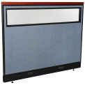 60-1/4"W x 47-1/2"H Deluxe Electric Office Partition Panel with Partial Window, Blue