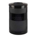 Rubbermaid RCPS55ETBK Classics Perforated Open Top Receptacle,Round,Steel,51 gal,Black