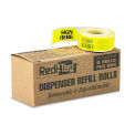 Redi-Tag RTG91001 Message Right Arrow Flag Refills, &quot;Sign Here&quot;, Yellow, 6 Rolls of 120 Flags