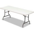 Alera Resin Rectangular Folding Table, Square Edge, 72w x 30d x 29h, Platinum