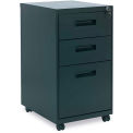 Alera Three-Drawer Mobile Pedestal File, 16w x 19-1/2d x 28-1/2h, Black