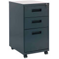 Alera Three-Drawer Mobile Pedestal File, 16w x 19-1/2d x 28-1/2h, Charcoal