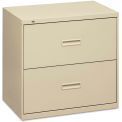 basyx BSX482LL 400 Series Two-Drawer Lateral File, 36w x 19-1/4d x 28-3/8h, Putty