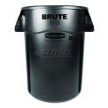 Rubbermaid RCP264360BK Brute Vented Trash Receptacle, Round, 44 gal, Black